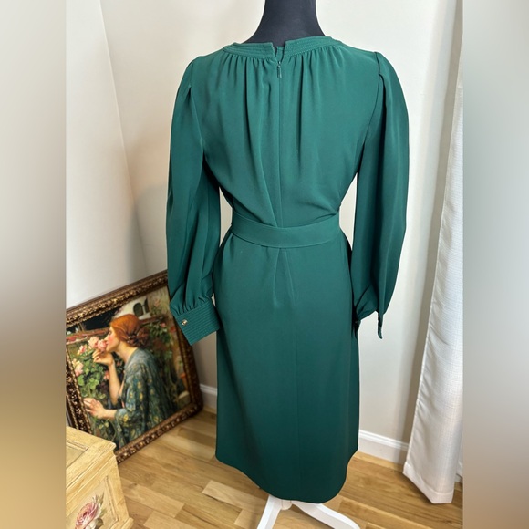 LAFAYETTE 148 New York Iver Finesse
Crepe Long Sleeve Midi Dress Green cedar XS - Picture 5 of 6